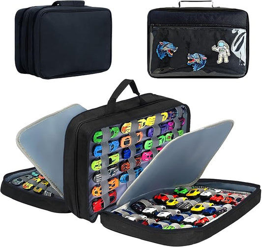 96 Toy Cars Storage Case Compatible with Hot Wheels, Hotwheel Carrying Case for Hot Wheels Car,Matchbox Cars,Mini Toys.Hot Wheel Storage Case,(Black Bag Only)
