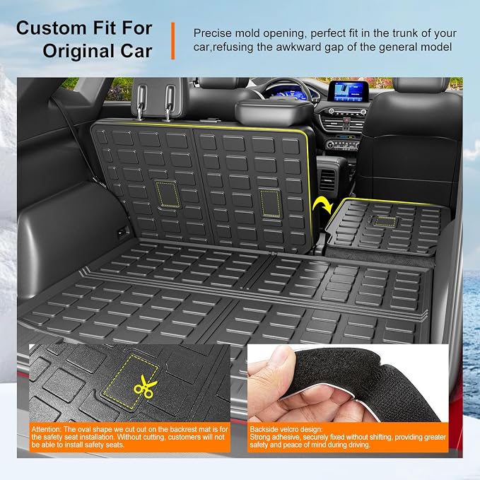 powoq Cargo Liner Compatible with 2020-2026 Ford Escape Trunk Mat All Season Protection TPE Cargo Mat Replacement for 2020 2021 2022 2023 2024 2025 2026 Ford Escape Accessories