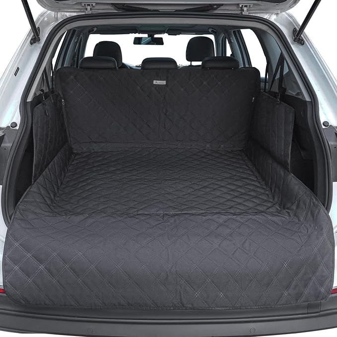 ALLANSING SUV Cargo Liner for Dogs - Heavy-Duty 900D Oxford Waterproof Pet Cargo Protector with 3-Sided Zippered All-Round Protection & TPU Suction Cups, Fits Compact SUVs