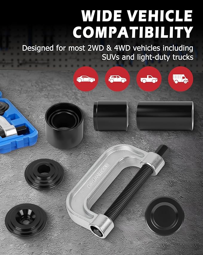 DAYUAN Ball Joint Press & U Joint Removal Tool Kit with 4x4 Adapters for Most 2WD and 4WD Cars and Light Trucks with Blue Storage Case Blue