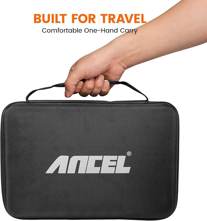 ANCEL EVA Hard Protective Case for V5 HD PRO Heavy Truck Scanner, Waterproof Shockproof Storage Bag with Large Capacity, Smooth Zippers and Easy Carry Handle, Travel Ready