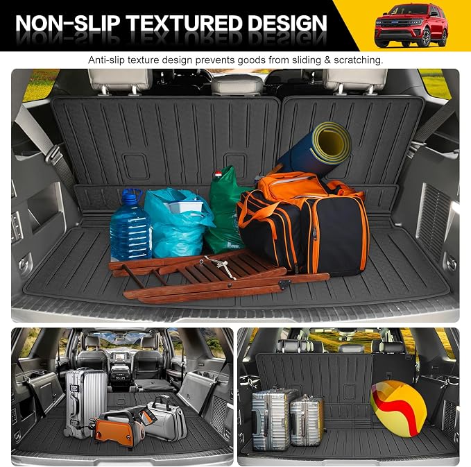 Trunk Mat & Backrest Mat for 2018-2024 Ford Expedition/Lincoln Navigator Cargo Mat(Not for Max or L Models), Rear Seat Back Cover Cargo Liner Only for 18-24 Expedition/Navigator Accessories