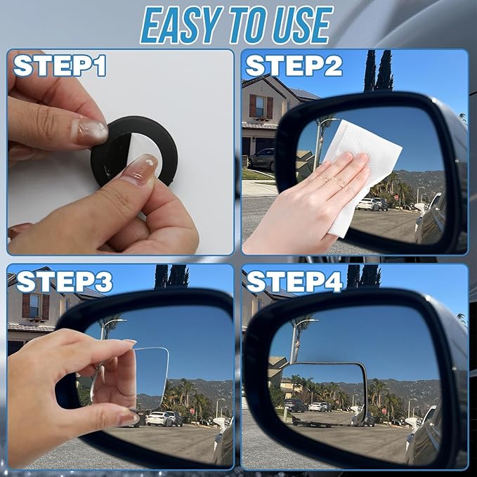 2Pcs Cars BlindSpot Mirrors, Removable Adjustabe Angle Round Wide Angle Convex RearView Mirror, Car Accessories Universal HD Glass for Suvs Auto RVs Motorcycles