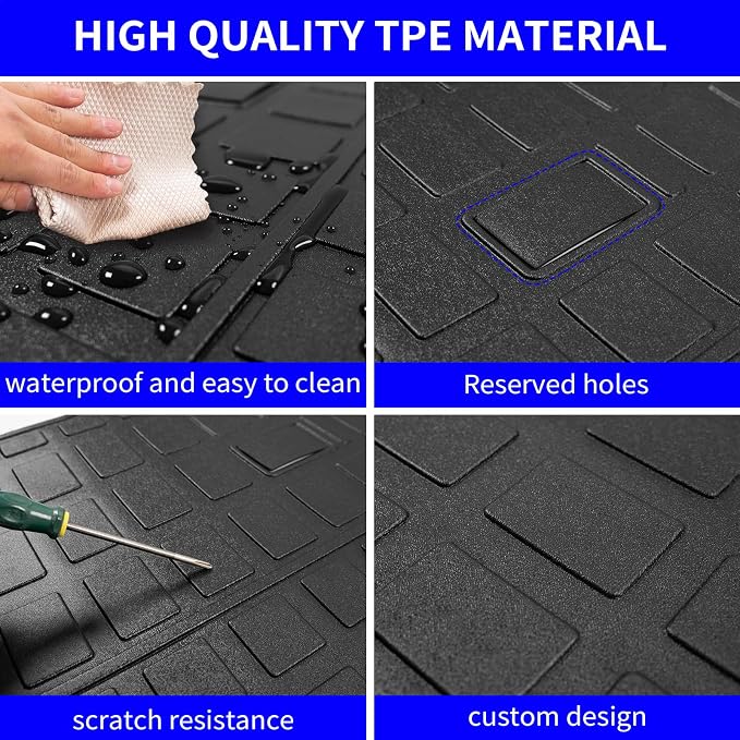 Rongtaod Cargo Mat Compatible with 2021-2023 Hyundai Santa Fe (Fit 5 Seats) Trunk Mat Cargo Mat Cargo Liner All Weather Trunk Liner 2022 Santa Fe Accessories (Trunk Mat+Backrest Mats)