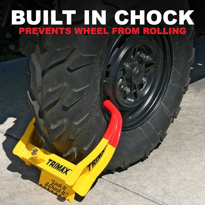 TRIMAX TCL65 - Trailer Wheel Lock - Fits 6"-10.5" Tires - Wheel Boot Lock for Trailer, Car, Truck, Boat, ATV, Camper, and More