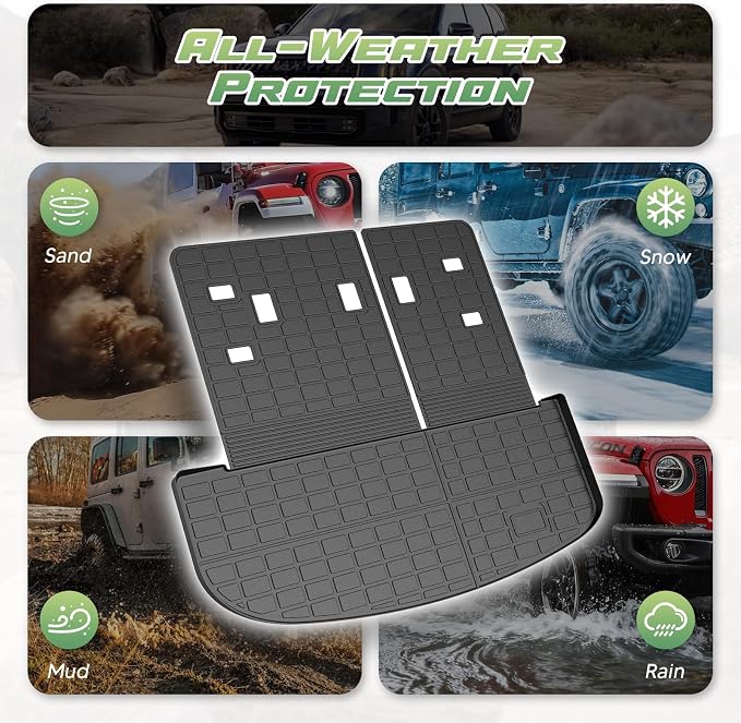 Cartist Cargo Mat & Backrest Mat Fits for Kia Telluride 2020 2021 2022 2023 2024 2025 (7/8 Passenger) All Weather TPE Trunk mat for Telluride Car Accessories for Telluride 2020-2025
