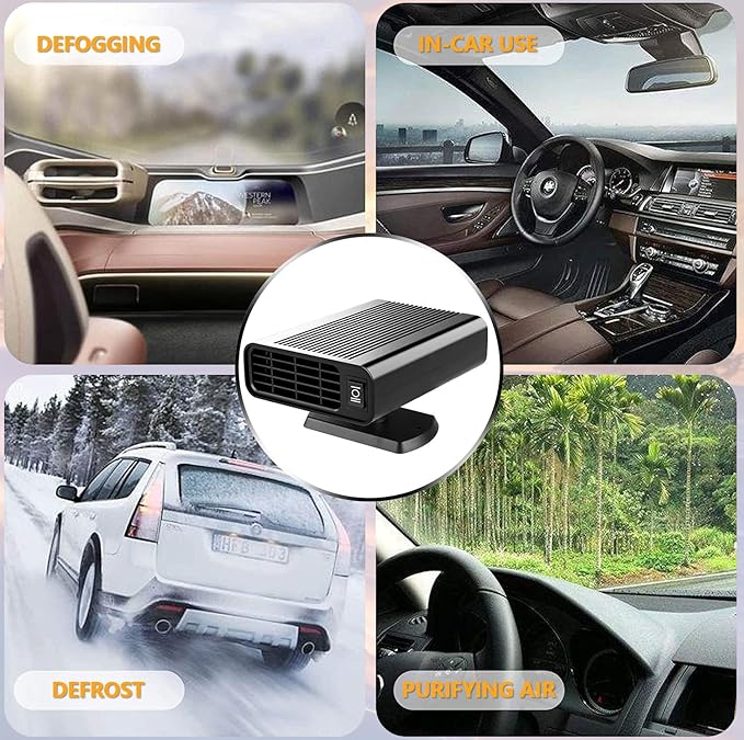 Portable Car Heater, 2026 New upgraded Car Heater for Vehicle,12V Fast Heating Windscreen Defroster Defogger, 150W Car Heater That Plugs into Cigarette Lighter and Cooling Fan for All Cars