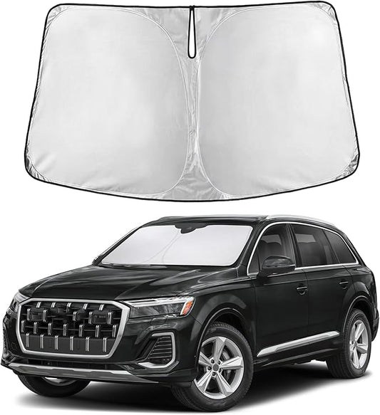 Autovir Windshield Sun Shade Fit for 2016-2024 2025 2026 Audi Q7 Sun Shade, Front Window Sun Visor, UV Protection, Heat Blocker, Foldable Car Accessories
