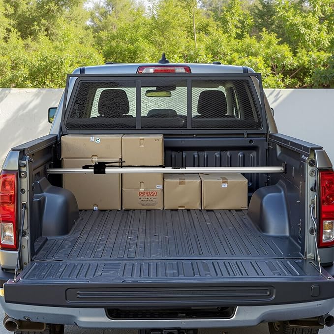 VEVOR Cargo Bar, Cargo Bar Adjustable from 59" to 73", Heavy-Duty Steel Cargos Stabilizer with Non-Slip Foot Pads, Telescoping Load Lock Bars Stop Sliding for Pickup Truck