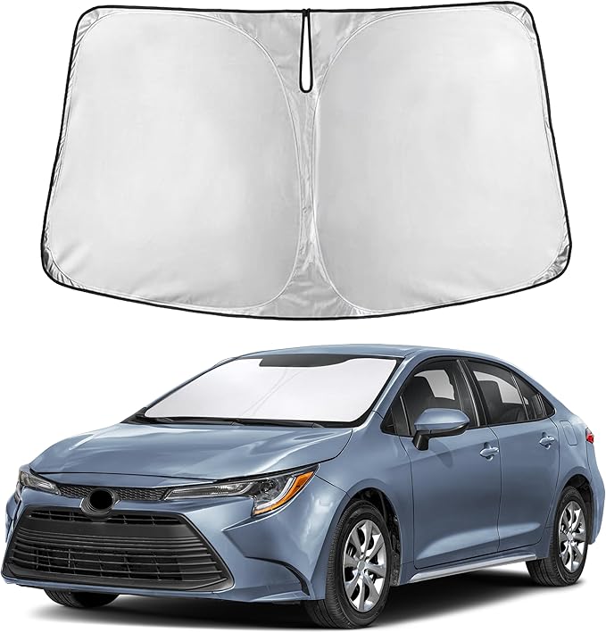 Autovir Windshield Sun Shade Fit for 2019-2024 2025 2026 Toyota Corolla Sun Shade, Front Window Sun Visor, UV Protection, Heat Blocker, Foldable Car Accessories
