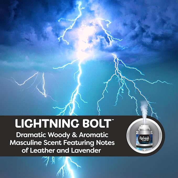 Refresh Your Car! Active Odor Elimination Fogger (Lightning Bolt Scent), Pack of 24