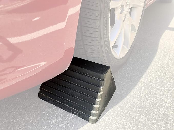 80681 10 Pack Solid Rubber Heavy Duty Wheel Chock with Eyebolt,1 Pair