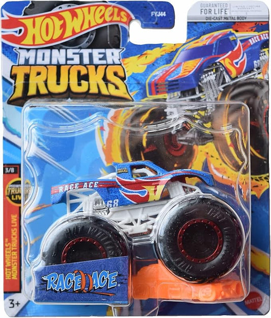 Hot Wheels Monster Trucks Race Ace, 2023 Connect and Crash Car