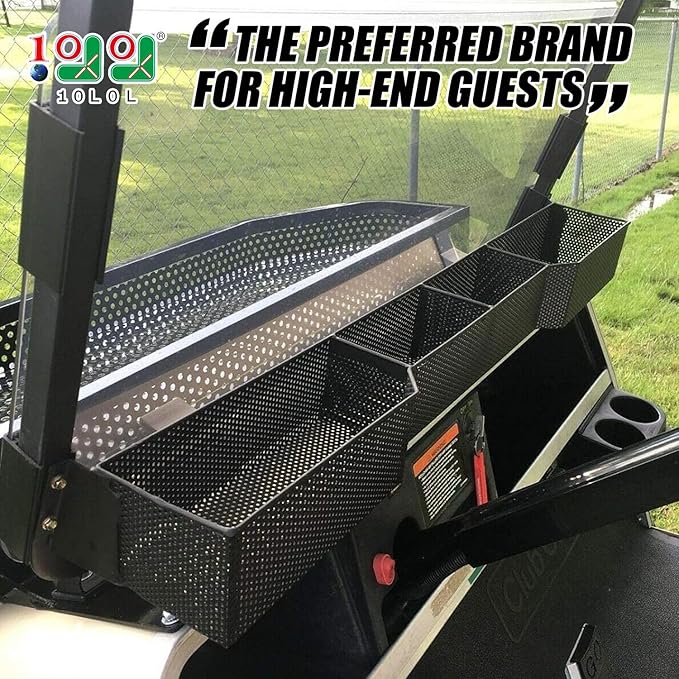 10L0L Golf Cart Front Inner Storage Utility Basket – Dash Storage Tray for Club Car DS & Precedent (2000-Up), Durable Steel with Anti-Rust Coating, Easy Installation