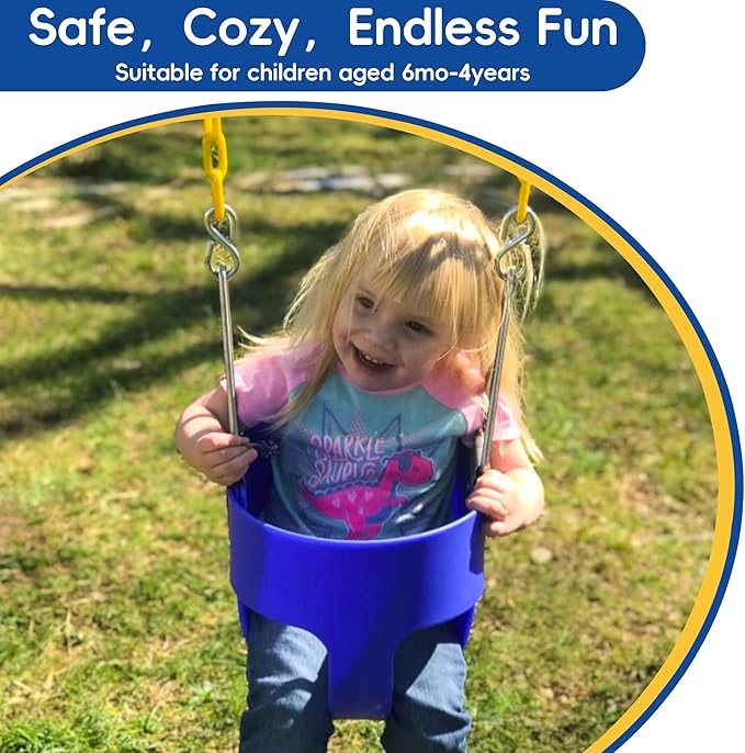 Take Me Away Toddler Swing - High Back Bucket Seat, Plastic-Coated Chains, Compatible with Swing Set Accessories