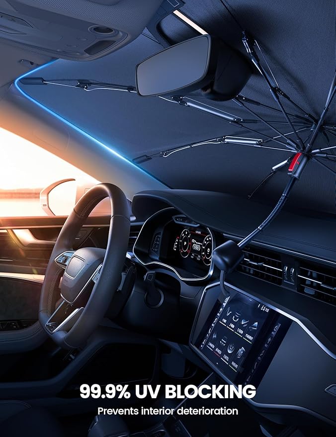 Car Windshield Sunshade for Tacoma (2016-2026) - 2026 Foldable Car Windshield Sun Shade Umbrella, 5-Layer UV Block, 10-Rib Frame, for Tacoma (2016-2026) Interior Sun Protection, Tacoma Accessories