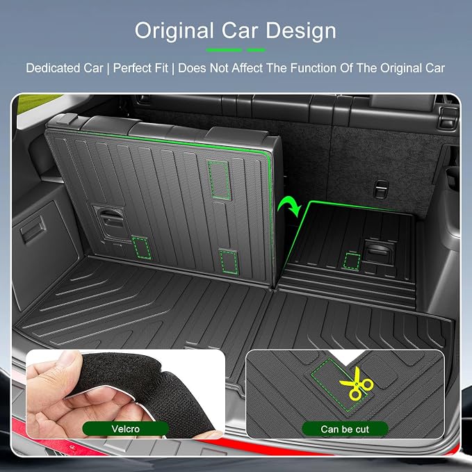 xipoqix Cargo Mat Backrest Mat Compatible with 2009-2015 Honda Pilot TPE Cargo Liner Back Seat Protector Replacement for 2009-2015 Honda Pilot Accessories (Trunk Mat with Backrest Mats)