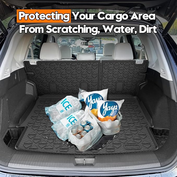 KUST Trunk Cargo Mat for Nissan Rogue 2021-2025 2026, TPE Rubber Cargo Liner with Backrest Mat for Rogue Accessories Rear Trunk Liner High Edge