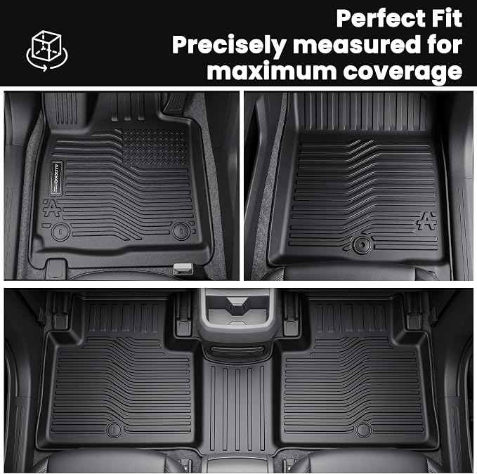 Auxko All Weather Floor Mats Fit for Kia Telluride 2027 7&8 Seater (Gasoline Not for Hybrid) TPE Rubber Liners Set All Season Guard Odorless Anti-Slip Floor Mats
