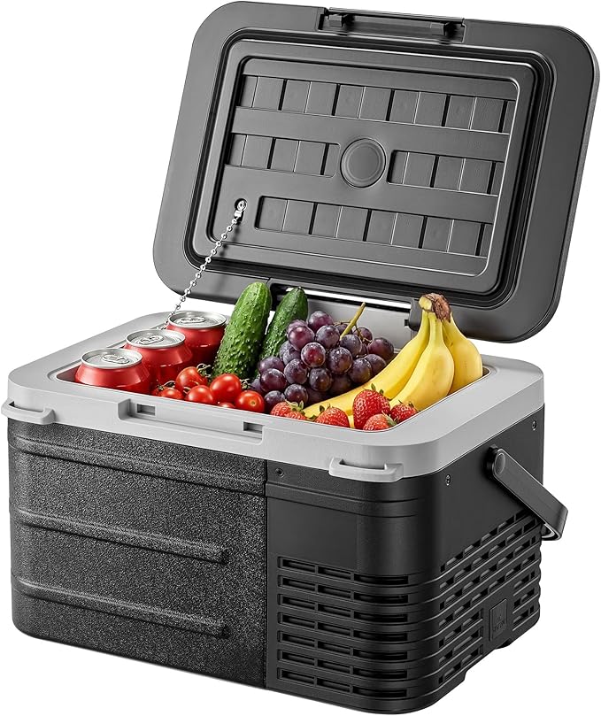 EKOJUCE 12 volt Car Refrigerator, 11 Quart (10L) Electric Cooler -4℉~68℉, Portable Car Fridge 12/24V DC & 100-240V AC, Car Freezer for Outdoor, Truck, RV, Camping