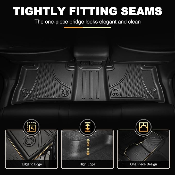 Floor Mats for Toyota Rav4 2019-2025 Hybrid & for Toyota Venza 2021-2025, All Weather TPE Floor Liners and Cargo Liner with Seat Back Mats Rav4 Accessories Cargo Mat