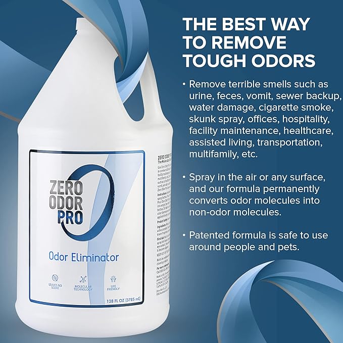 Zero Odor Pro Commercial Strength Odor Eliminator, Room Deodorizer and Air Freshener, Refill, 128 oz