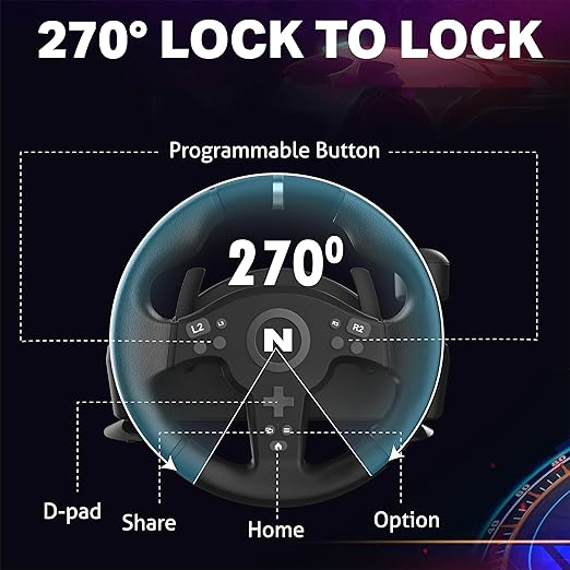 Nitho Drive Pro V200 Racing Wheel with Pedals and Shifter, 270° Gaming Steering Wheel for PC, PS4, Switch/Switch 2, Xbox Series X|S, Xbox One, for Car Race Sim Games