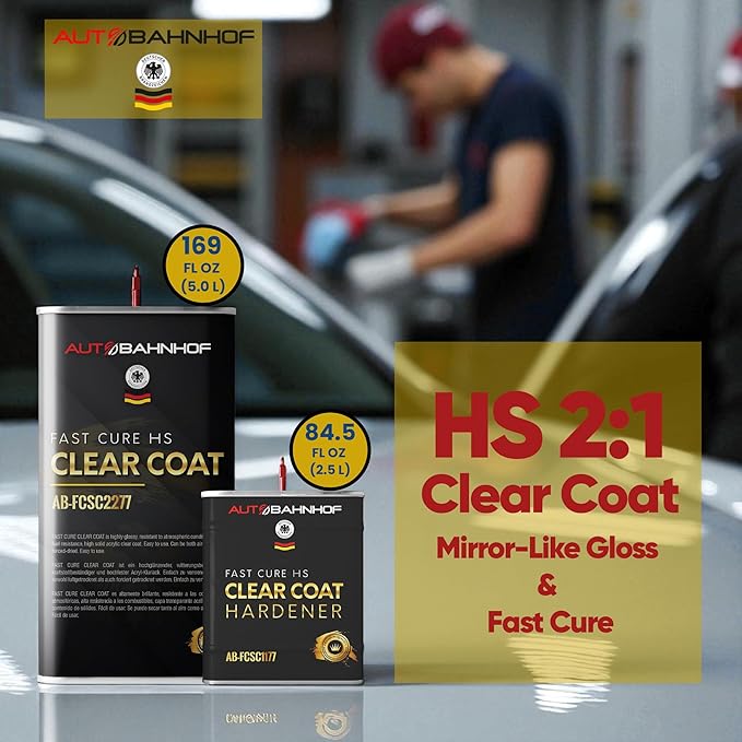 AB-FCSC 2277 HS Fast Cure 2:1 Clear Coat + AB-FCSC1177 Hardener Std – High Gloss Urethane Topcoat | Fast-Drying, Scratch & Fuel Resistant | Auto & Commercial Vehicle Refinishing