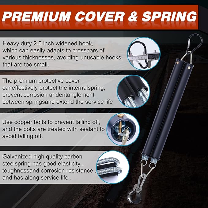 CheeMuii 20" Double Tender Spring Kit with Trailer Hose Holder Heavy Duty Tender Spring for Semi Truck Air Lines Kit 3 in 1 Air Lines Holder for Semi Truck Trailer Tractor