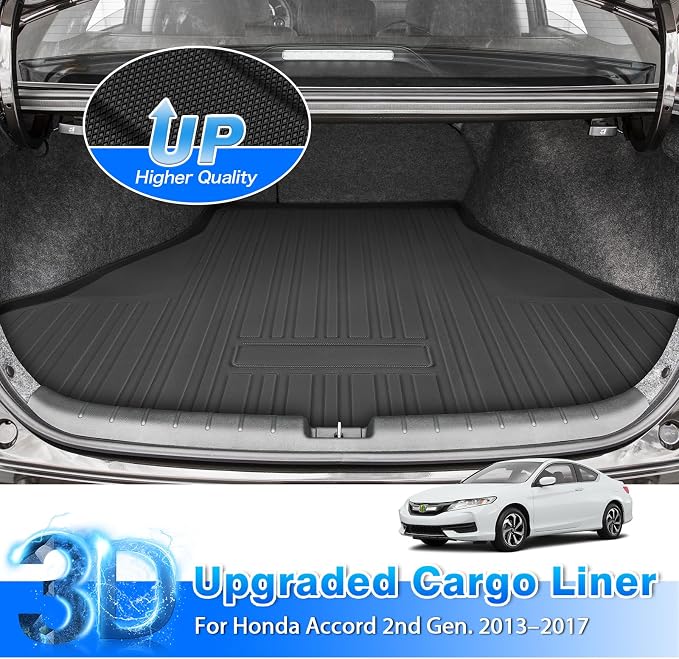 Cartist Cargo Liner Fits for Honda Accord 2013 2014 2015 2016 2017, All Weather Rear Trunk Mat for Accord Accessories Heavy Duty Car Cargo Mat