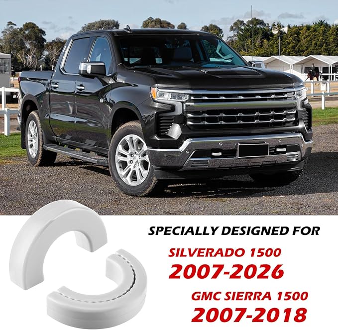 Tow Hook Covers Fit for Chevy Silverado 1500 2007-2026/GMC Sierra 1500 2007-2018, Customized Car Tow Hooks Compatible with Chevrolet Silverado 1500 Accessories 2007-2026 (White)