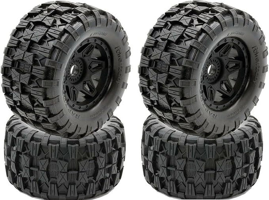 Powerhobby Raptor MX Belted All Terrain Mounted Tires/Wheels 17mm (4) Fits Traxxas Maxx E-Revo Arrma Kraton Outcast