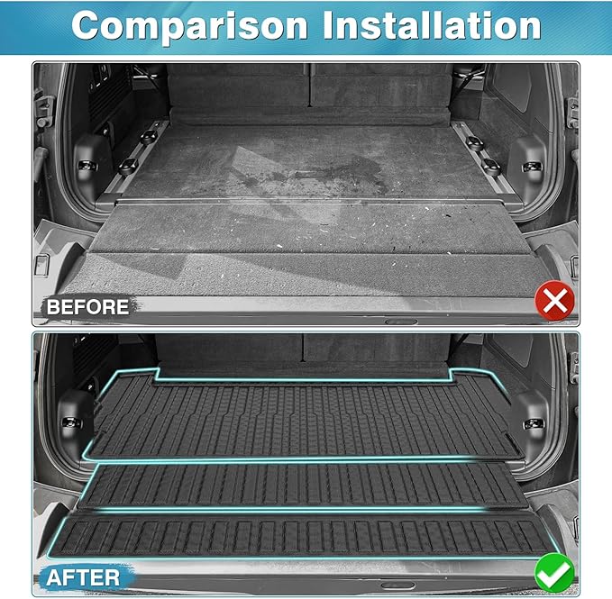 Mixsuper Cargo Liner for 2022-2025 Rivian R1S Cargo Mat Backrest Mat for R1S All Weather Trunk Mat Backrest Mat TPE for R1S Accessories Includes 3PCS Set