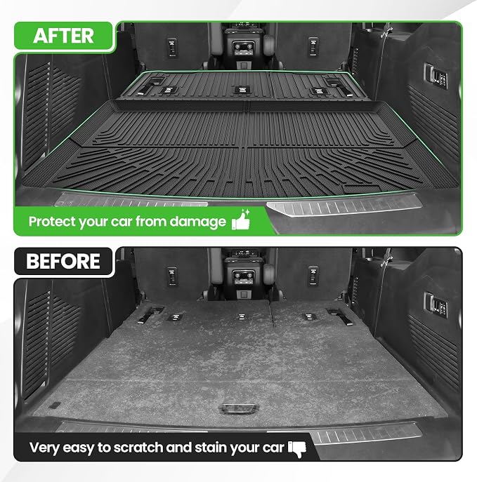 Cargo Liner for Chevy/Chevrolet Suburban & GMC Yukon XL & Cadillac Escalade ESV 2015-2020, All Weather Cargo Mats for Suburban Accessories, Heavy Duty TPE Trunk Mat, Car Accessories