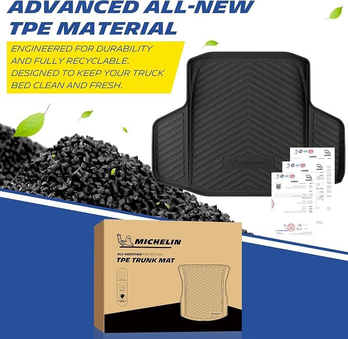 Michelin Vehicle Mats, Premier Series All-Weather TPE Custom Fit Liner for Honda Accord Gasoline & Hybrid 2018-2026 Trunk Mat(1 Piece)