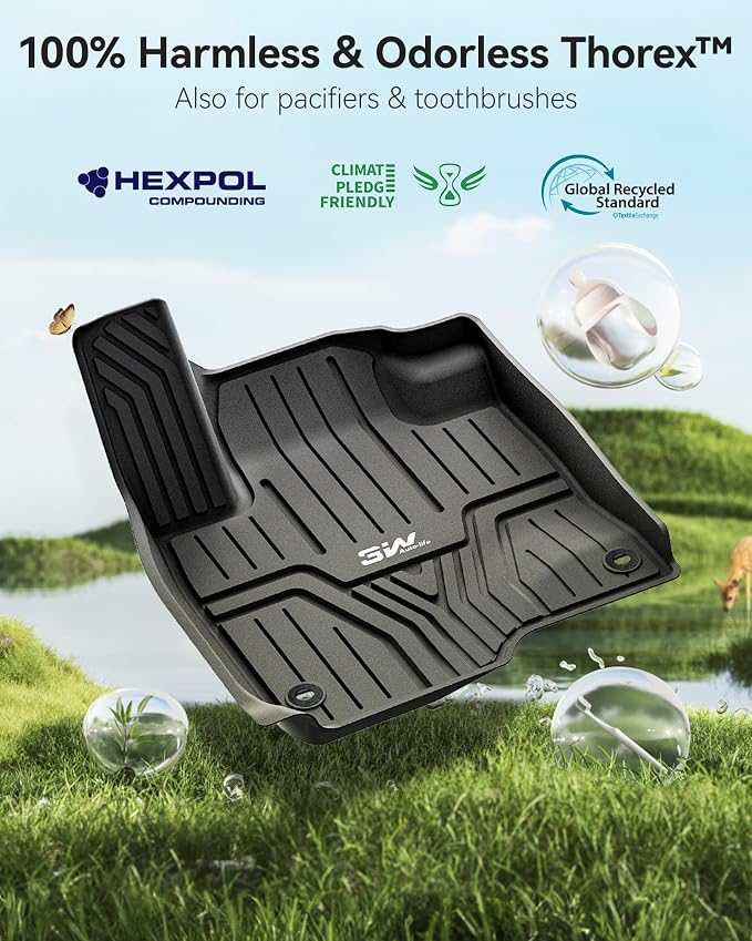 3W Floor Mats Fit for Honda HR-V 2023-2025 2026 & Acura ADX 2025 2026 TPE All Weather Custom Fit Floor Liner for Honda HRV 1st and 2nd Row Car Mats Black(Include Hybrid) (Not fit Premium Audio System)