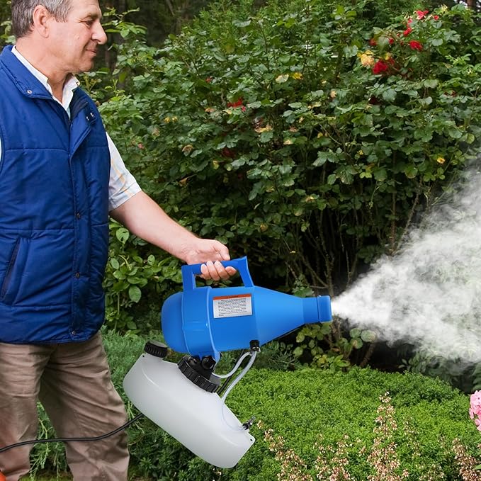 4.5L(1.2 Gallon) Tank, Portable Electric ULV Cold Fogger 1200W Adjustable Flow Fine Mist Sprayer with Long 17ft Power Cord for Home, Garden, Cleaning