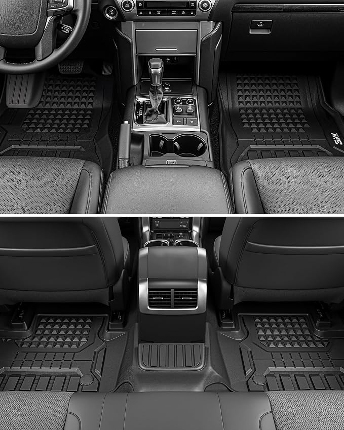 3W Floor Mats & Cargo Liner for 2024-2027 Toyota Land Cruiser Prado, TPE Custom Fit Floor Liner & Trunk Mats 1st &2nd Rows Car Mats & Cargo Mat
