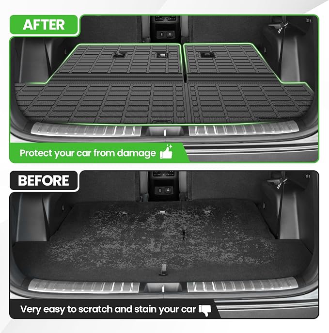Cargo Mat for Hyundai Palisade 2020-2024 2025, All Weather Cargo Liner for Palisade Accessories Seat Back Cover Trunk Mat with Backrest Mat, Heavy Duty Car Mats, Car Accessories
