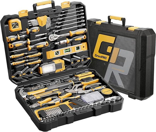 GRENPRO 239PCS Tool Set Tool Kit For Home, Basic Household Automotive Motorcycle Car Tool Kits, Portable Plastic Mechanics Tools Boxes Sets With Organizers And Storage Case For Men Women All Purpose