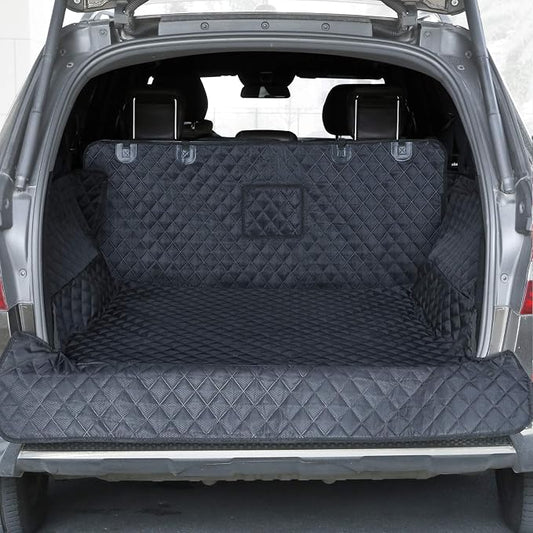 PETICON SUV Cargo Liner for Dogs, Waterproof Trunk Cover for SUVs with Bumper Flap Protector, Scratchproof Durable 600D Oxford Fabric, Non-Slip, Machine Washable