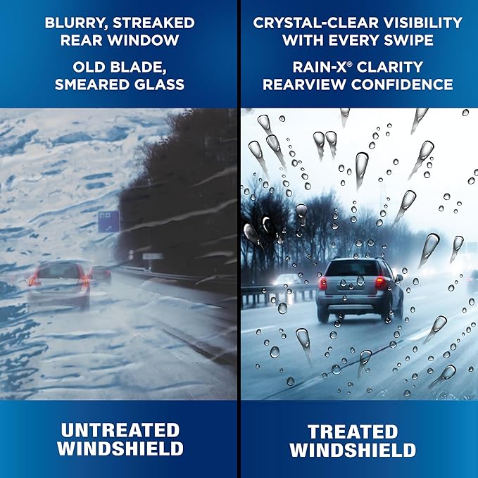 Rain-X 850217 RearView Wiper Blade 11", OEM Replacement Rear Windshield Wiper, Interchangeable Adapter for Easy Installation, All-Weather & All-Season Performance, Beam