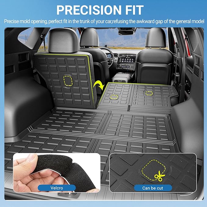 Xipoo Cargo Liner Compatible with 2022-2026 Tucson Cargo Liner Backrest Mat TPE Back Seat Protector Replacement for 2022 2023 2024 2025 2026 Tucson Accessories (Rear Trunk Mat+Rear Backrest Mat)