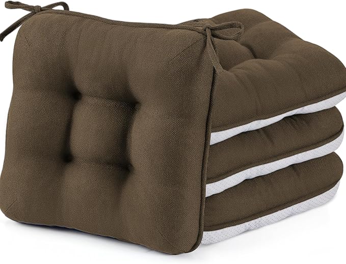 BETU Chair Cushions for Dining Chairs,3.5" Thick Kitchen Table Chair Pads with Ties,Non Slip Backing and Covers,Seat Cushion for Dining Room,Bar,Patio Chairs,20"X20"X3.5"
