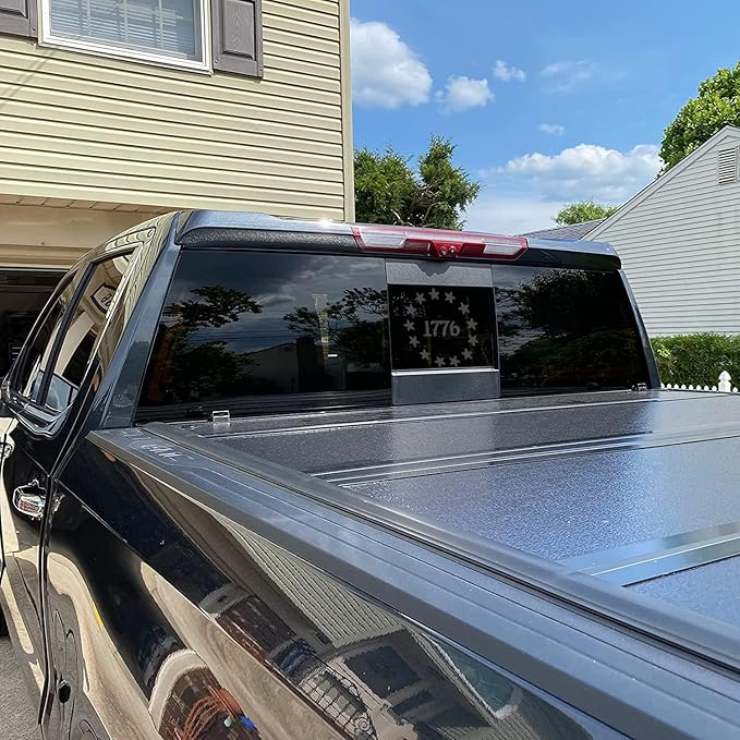 Xinghe 1776 July 4th Independence Day USA Rear Middle Window American Truck Decal - Matte Black Vinyl