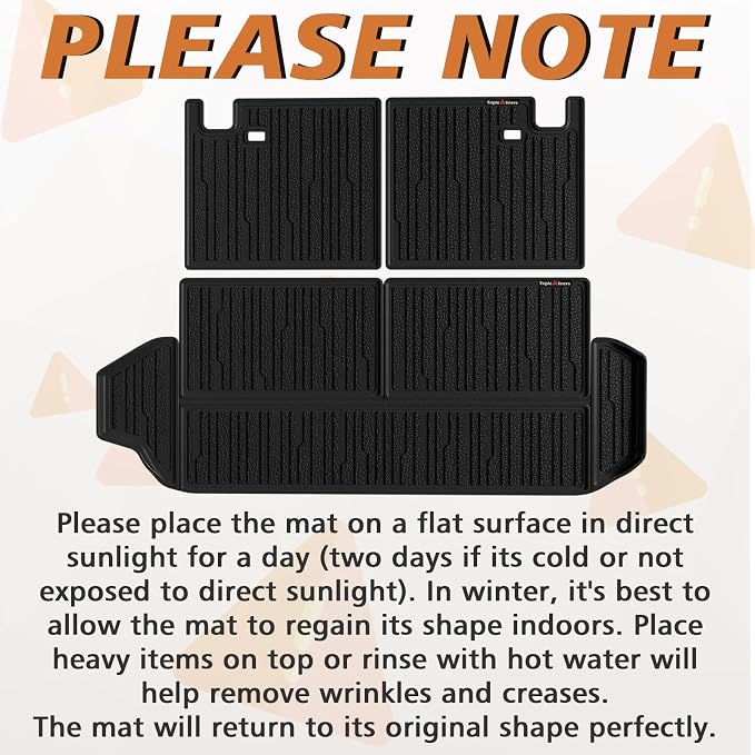 TripleAliners Trunk Mat & Rear Seatback Mat Fit for Toyota 2025 2026 4Runner All Weather TPE Liners Accessories Custom Fit 6th Generation 4Runner TPE Heavy-Duty Covers(Only for 7 Seats)
