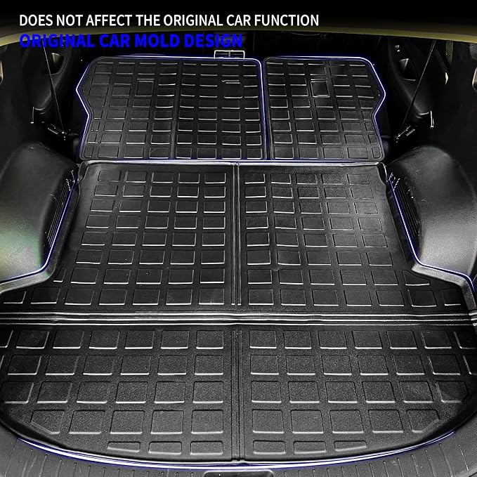 Rongtaod Cargo Mat Compatible with 2021-2023 Hyundai Santa Fe (Fit 5 Seats) Trunk Mat Cargo Mat Cargo Liner All Weather Trunk Liner 2022 Santa Fe Accessories (Trunk Mat+Backrest Mats)