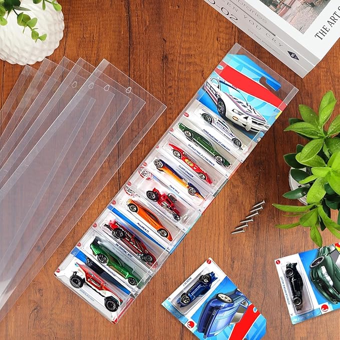 48 Pcs Clear Display Case for Packaged Model Cars,Model Car Display Cases Wall Mount-Holds up to 120 Cars,Toy Car Storage Organizer Compatible with Hot Wheels,Clear Model Car Display Case(16.7 x 4.4)