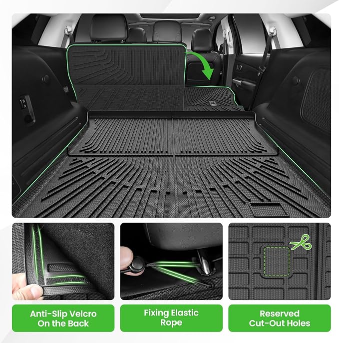 Cargo Liner for Ford Edge 2007-2014/Lincoln MKX 2007-2015, All Weather Cargo Mats for Edge Accessories, Heavy Duty TPE Trunk Mat, Car Accessories