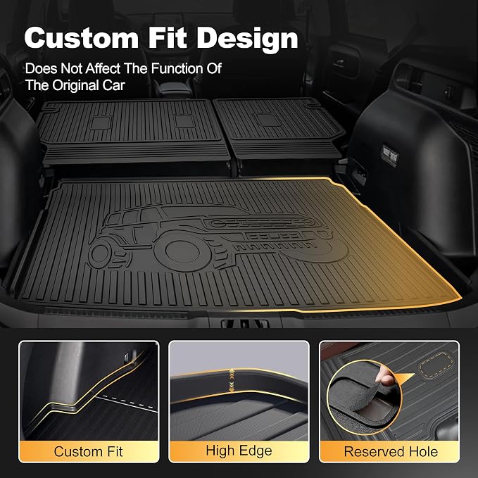 AOMSAZTO Cargo Liner and Backrest Mat for Ford Bronco Sport 2021-2026 | Custom Fit All Weather Trunk Mat Rear Seat Back Cover Car Interior Protection Accessories